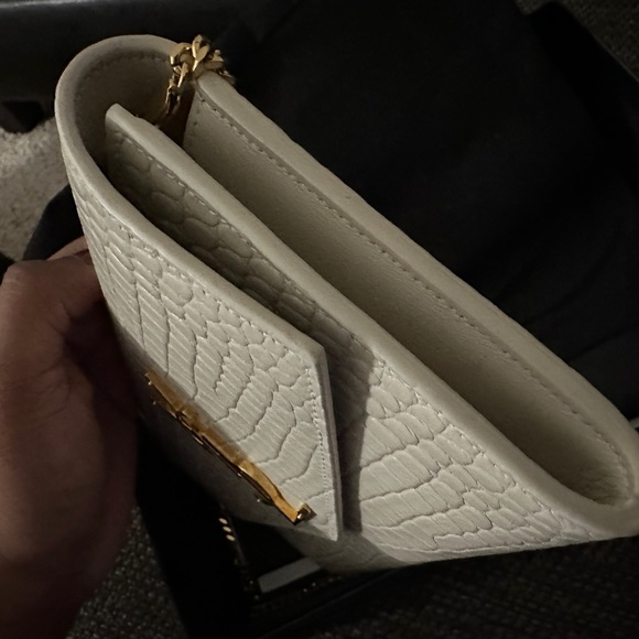 YSL uptown chain crocodile embossed shiny leather - Picture 6 of 9